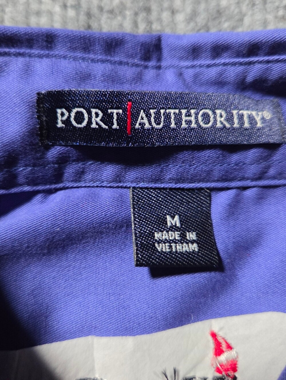 Port Authority Men's Dancer Patched Shirt Medium Blue Long - Picture 7 of 12